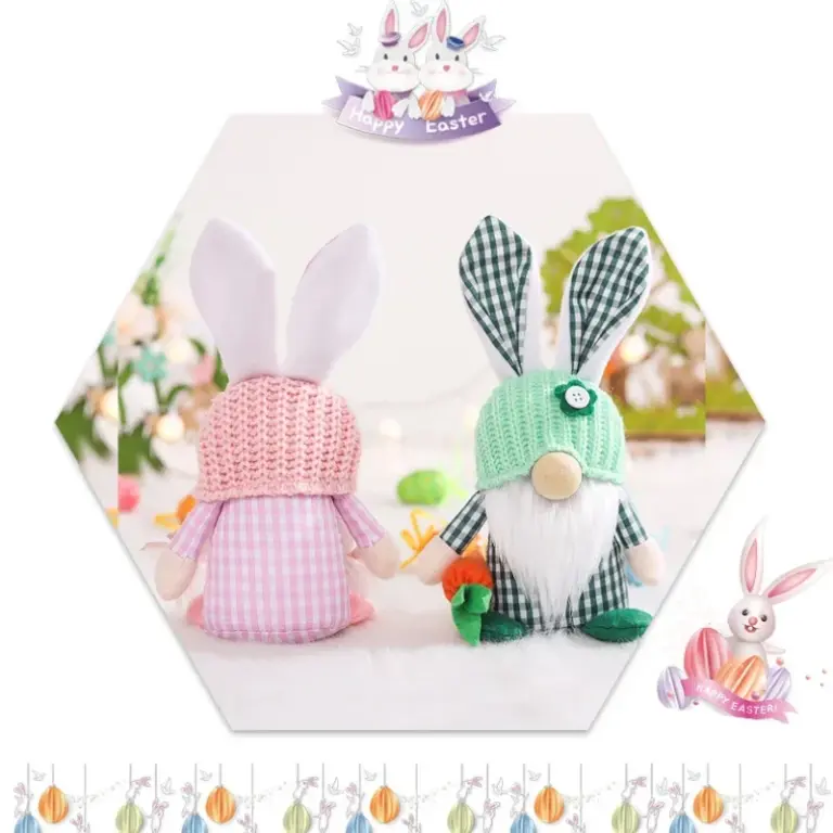 Kaninchen-Ornament, Osterhase, gesichtsloser Rudolph, alter Mann, Paar, Puppe, Heimdekoration, Requisiten, Zwergpuppen, Osterparty-Geschenke für Kinder 6