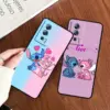 Disney Stitch Engel Liebe Handy hülle für Xiaomi Redmi K60 K50 K40 12x11 10c 11 9a 9c 9at 8a 8 6a A1 4x5g schwarze Abdeckung 3