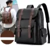 2023 Männer Rucksack Pu Leder Rucksack große Laptop Rucksäcke männliche Mochi las schwarze Schult asche für Teenager Jungen braun Sack a dos 2