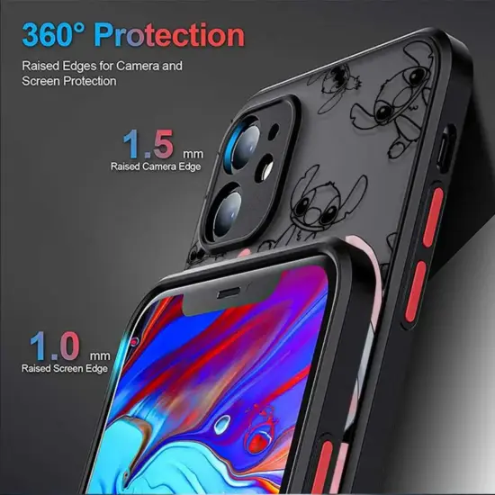 Disney Stitch Engel Liebespaar matte Handy hülle für Xiaomi Redmi Note 13 11 12 12s 10 9 Pro Cover für Redmi 10 K40 10C 9 12c 2