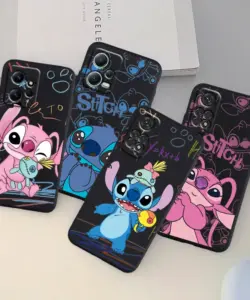 Cartoon-Stich für Xiaomi Redmi Note 12 11 11t 10 9 8 7 6 5 4 Pro 5g 4g Silikon weich stoßfest schwarz Handy hülle Coque Capa