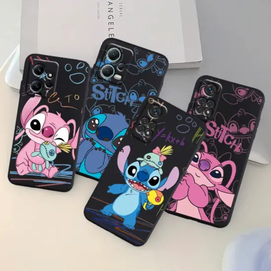 Cartoon-Stich für Xiaomi Redmi Note 12 11 11t 10 9 8 7 6 5 4 Pro 5g 4g Silikon weich stoßfest schwarz Handy hülle Coque Capa