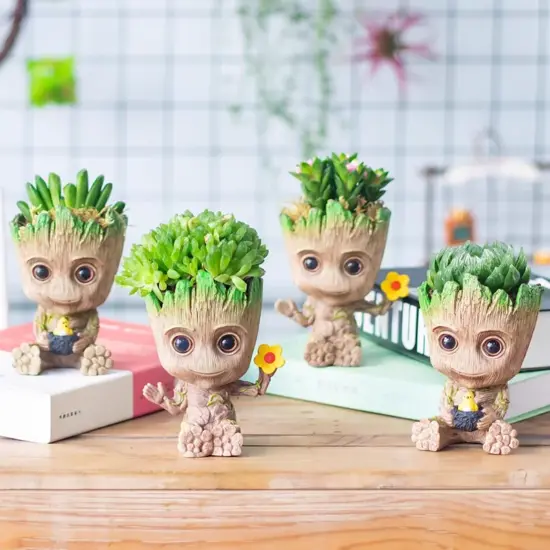 Groot Blumentopf Groot Home Dekoration Vasen Multifunktions-Ornamente Arrangement Anime-Charaktere Figur Stifthalter 4