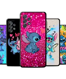 Schwarze Handyhülle für Samsung Galaxy A13 A22 5G A51 A32 A54 A23 A72 A12 A52 A34 A33 Silikonhülle Disney Niedlicher und cooler Stich