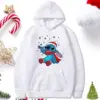 Schönes Muster lose männliche Sweatshirts Tasche Weihnachten Disney Stitch Cartoon niedliche Kleidung Männer Hoodies Herbst Winter beliebt