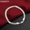 925 Sterling Silber klassische flache seitliche Kette Armbänder Halskette für Frauen Herrenmode Party Hochzeits schmuck Geschenke Pulse ras