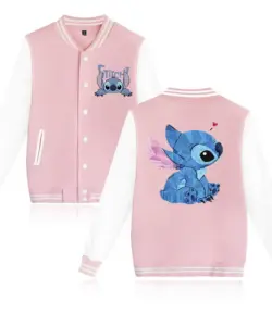 Disney Stich Hoodie Kinder Baseball Jacke Männer Frauen Sweatshirt Kinder Jungen Mädchen Harajuku Jacken Streetwear College Mäntel