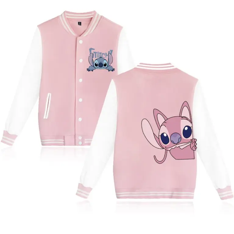 Disney Stich Hoodie Kinder Baseball Jacke Männer Frauen Sweatshirt Kinder Jungen Mädchen Harajuku Jacken Streetwear College Mäntel 3