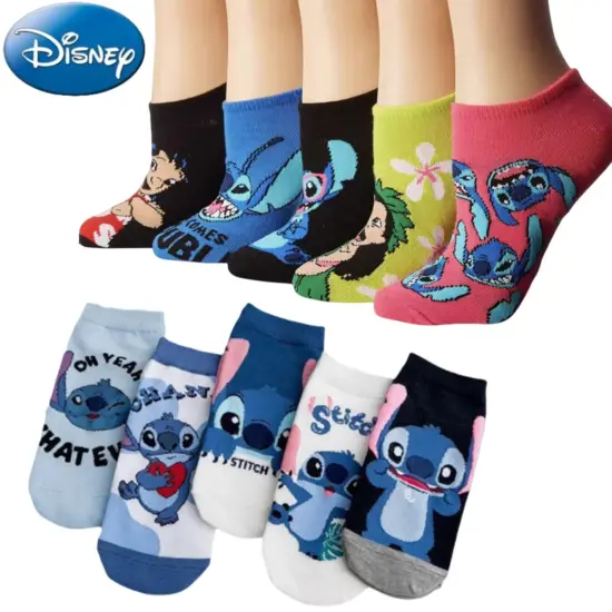 5pairs Disney Stich Frau Socken Kawaii Lilo & Stitch Gi5rls Kurze Weiche Atmungsaktive Socken Cartoon Kinder Frau Socken Kinder geschenke