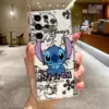 Cartoon Disney niedlichen Stich für Samsung Galaxy S24 S23 S22 S21 S20 Fe Ultra Plus S10 Lite 5G transparente Telefon hülle 6