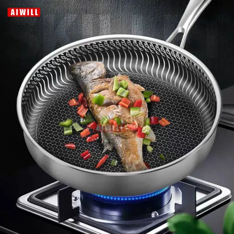 Aiwill Küchen qualität Edelstahl Bratpfanne Antihaft pfanne Kochen gebratenes Steak Topf elektro magnetischen Ofen allgemein 2