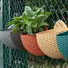 Blumentopf exquisite Wand montage Kunststoff Wandbehang Korb Blumentopf für Outdoor Garten Balkon Dekoration Pflanzer