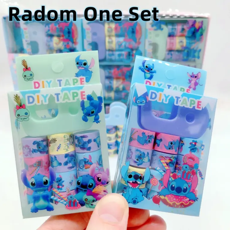 12 Stück Stich Anime Figur Aufkleber DIY Maskierung Kleber Washi Bänder Aufkleber Kinder Schule Briefpapier Cosplay Tape Kind Spielzeug Geschenk 3