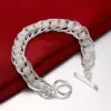 8 Zoll 18K Gold Armband 5MM seitliches Kettenarmband für Damen Herren Mode Hochzeit Verlobung 925 Sterling Silber Schmuck Geschenke 5