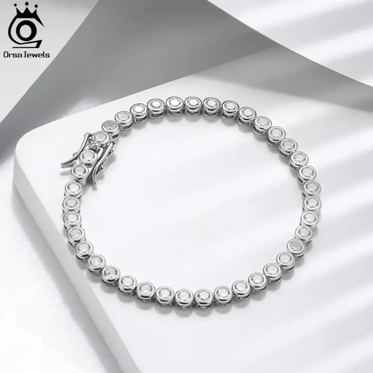 ORSA JEWELS Tennis-Armband aus 925er-Sterlingsilber für Damen, 1,5/2/3 mm, Zirkonia, handgefertigte Kettenarmbänder, Party-Schmuck SB143 4