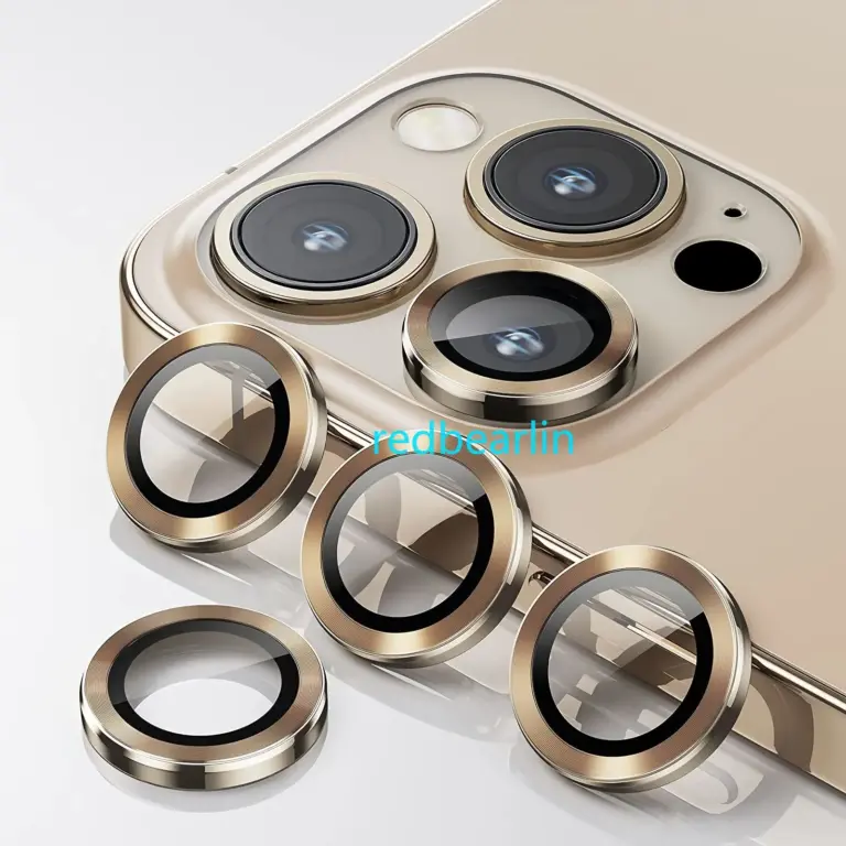 100 Stück Kamera CD Metallring Glass chutz für iPhone 11 12 13 15 plus 14 Pro Max gehärtete Linse Film abdeckung Bildschirms chutz 2