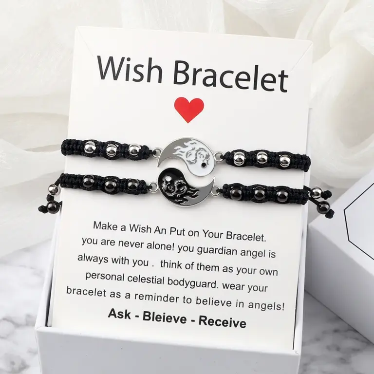 Mode Drachen Tai Chi Klatsch Armbänder Für Männer Einstellbare Yin Yang Paar Armband Passenden Liebhaber Valentinstag Schmuck Geschenk 4