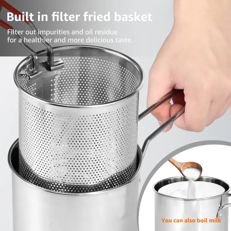 Set Frittiertopf Küchen fritte use mit Sieb Edelstahl Tempura Friteuse Pfanne Braten Topf Huhn Brathähnchen Kochute nsilien 2