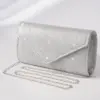 Frauen Umschlag Abend tasche Glitzer Damen Kette Umhängetaschen glänzend Silber lange Geldbörse weibliche Hochzeits feier Kupplungen Mini Handtasche