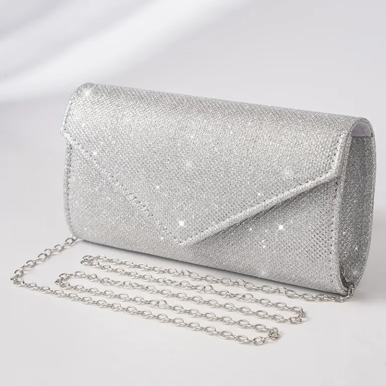 Frauen Umschlag Abend tasche Glitzer Damen Kette Umhängetaschen glänzend Silber lange Geldbörse weibliche Hochzeits feier Kupplungen Mini Handtasche