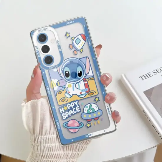 Klare Telefon hülle für Samsung Galaxy A52 A12 A32 A52S A73 A72 A71 A51 A22 A25 A31 A21 A13 A15 A23 A53 A50 Disney Paar Stich 4