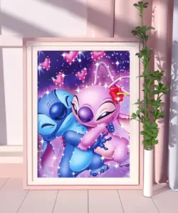 Disney-Diamantgemälde Lilo und Stitch, voller runder Bohrer, Mosaik, Cartoon, Neuheiten, Kindergeschenke, 30 x 40 cm