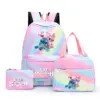 3 teile/satz Disney Lilo Stich Student Junge Mädchen Schult asche bunte Rucksack mit Lunch Bag Kinder Teenager Cartoon Schule Bücher tasche 2