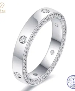 Wuiha funkelnden 925 Sterling Silber erstellt Moissan ite Diamanten Hochzeit Verlobung Jubiläums ring für Frauen Geschenke edlen Schmuck