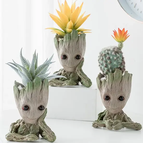 Groot Blumentopf Groot Home Dekoration Vasen Multifunktions-Ornamente Arrangement Anime-Charaktere Figur Stifthalter 6