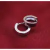 Xiyanike silber farbe glatte männer und frauen modelle silber ohrring für frauen ohrring sterling-silber-schmuck brinco ves6390 4