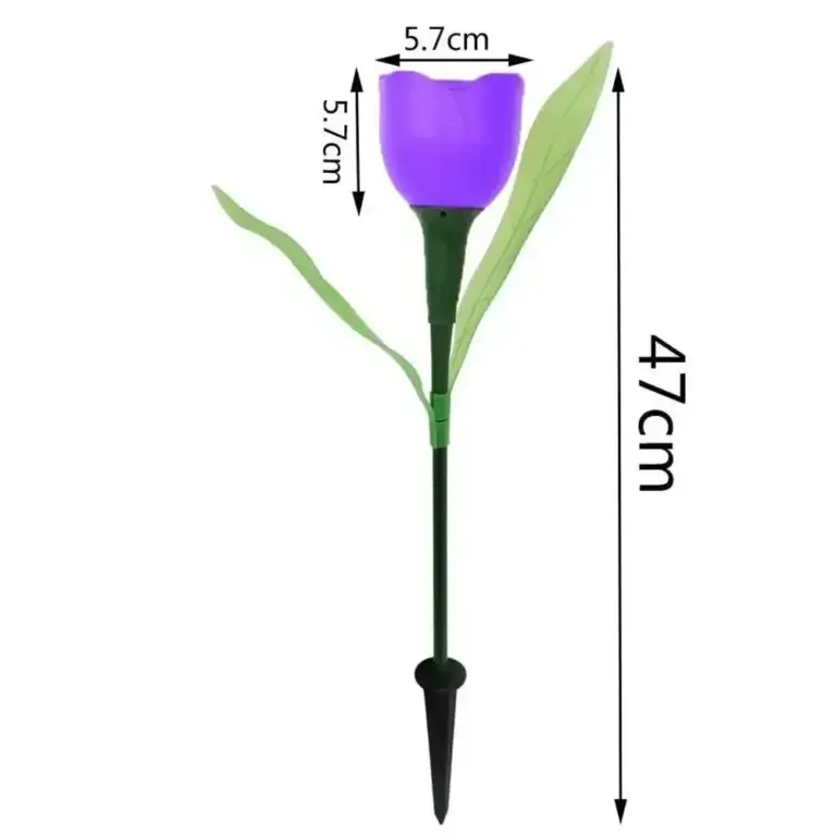 Outdoor LED Solar Licht Tulpe Blume Lampe wasserdicht Garten Pfahl Rasen Lichter stehen Dekor für Hof Outdoor Party Dekoration 5