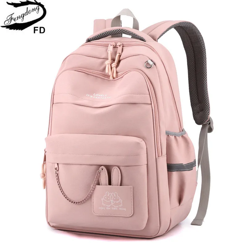 Fengdong Kinder Schultasche niedlichen Schulrucksack für Mädchen Kinder Kawaii Büchertasche Grundschüler Geschenk große Kapazität Rucksack