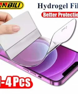 NNBILI 1-4 Stücke Volle Abdeckung Zurück Hydrogel Film Für iPhone 7 8 6 Plus XR XS MAX Displayschutzfolien Für iPhone 12 13 Pro Max Nicht Glas