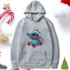 Schönes Muster lose männliche Sweatshirts Tasche Weihnachten Disney Stitch Cartoon niedliche Kleidung Männer Hoodies Herbst Winter beliebt 5