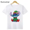 Disney Kinder T-Shirt Frohe Weihnachten Lilo & Stitch Santa Claus Print Mädchen Kleidung Baby Jungen T-Shirt Kinder Kleidung, hkp5830 4