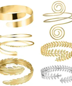 Legierung Spiral Armband Wirbel Oberarm Manschette Armreif Armreif Armband ägyptischen Kostüm Zubehör für Frauen Gold Silber Farbe 5