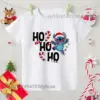 Frohe Weihnachten Lilo Stitch Kinder T-Shirts Baby Urlaub T-Shirt T-Shirts Mädchen Party T Shirt mit Kleidung Kinder Mode Tops T-Shirt