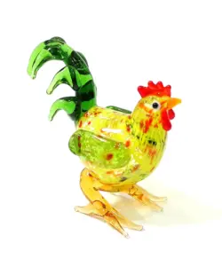 Ostern Cock Glas Miniatur Figur Niedlichen Hahn Statue Ornament Hause Tisch Dekoration Sammlung Urlaub Partei Geschenke für Kinder