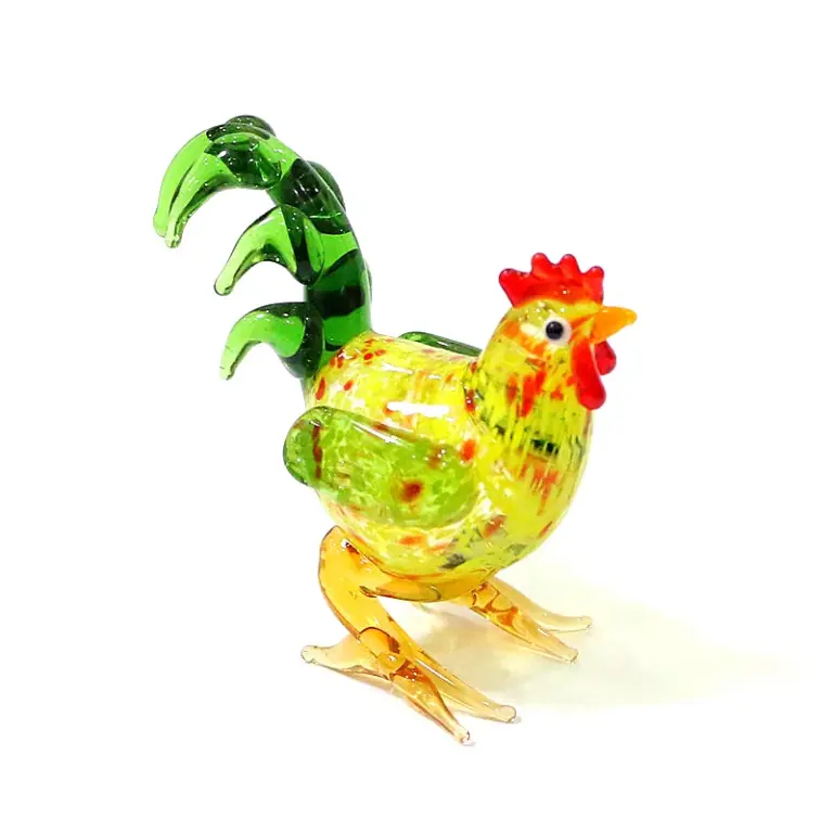 Ostern Cock Glas Miniatur Figur Niedlichen Hahn Statue Ornament Hause Tisch Dekoration Sammlung Urlaub Partei Geschenke für Kinder