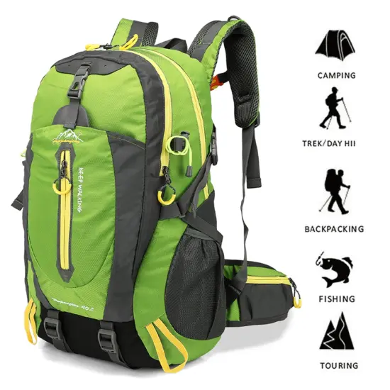 40L wasserabweisender Reiserucksack Camping Wandern Laptop Tagesrucksack Trekking Klettern Rucksäcke für Männer Frauen Wanderzubehör 3