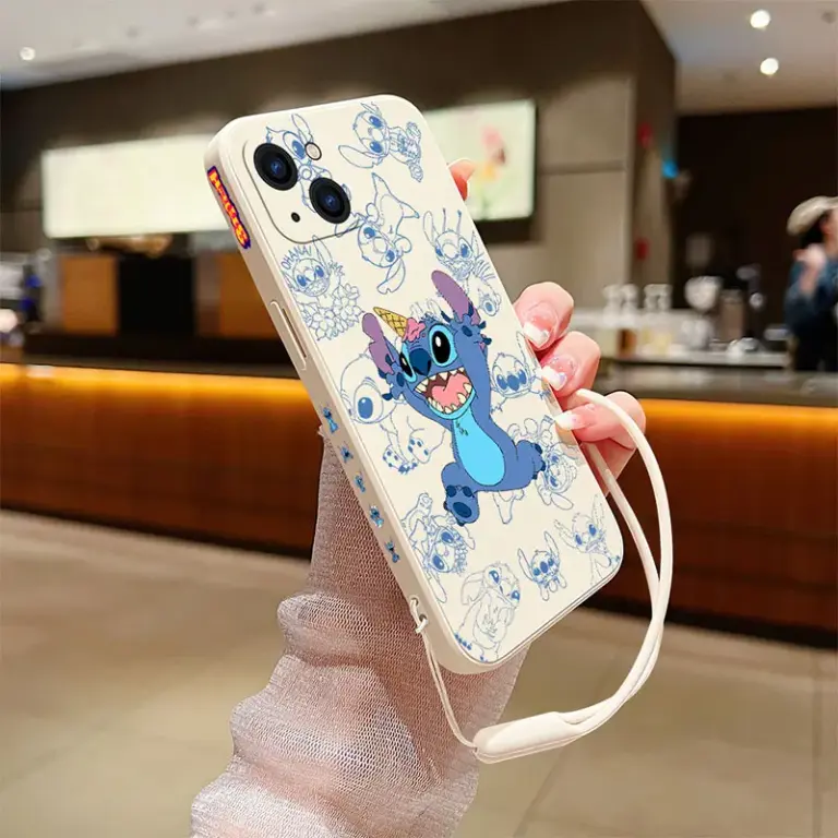 Lustige süße Disney Stitch Fall für Samsung A54 A34 A73 A53 A33 A23 A14 A13A72 A52 A52S A32 A22 A12 A71 A51 4G 5G mit Hands ch laufe 3