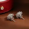 Knobspin alle Moissan ite Ohrringe für Frauen Mann 2 in 1 klassischen trend igen Hochzeits feier Schmuck gra 925 Sterling Silber Ohr stecker Ohrring 3