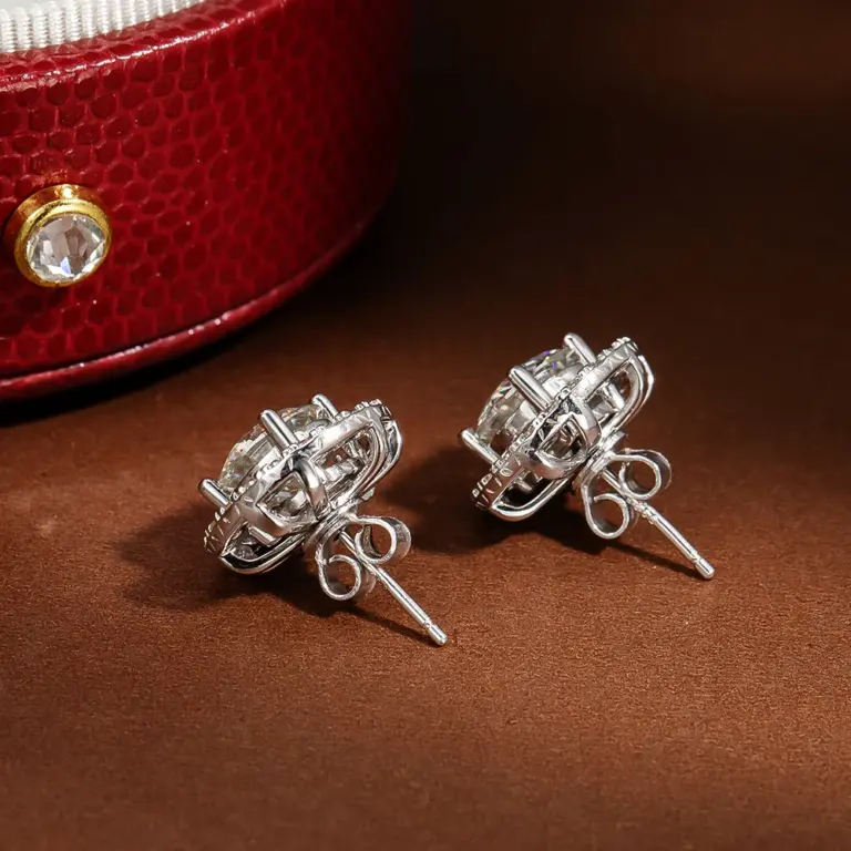 Knobspin alle Moissan ite Ohrringe für Frauen Mann 2 in 1 klassischen trend igen Hochzeits feier Schmuck gra 925 Sterling Silber Ohr stecker Ohrring 3