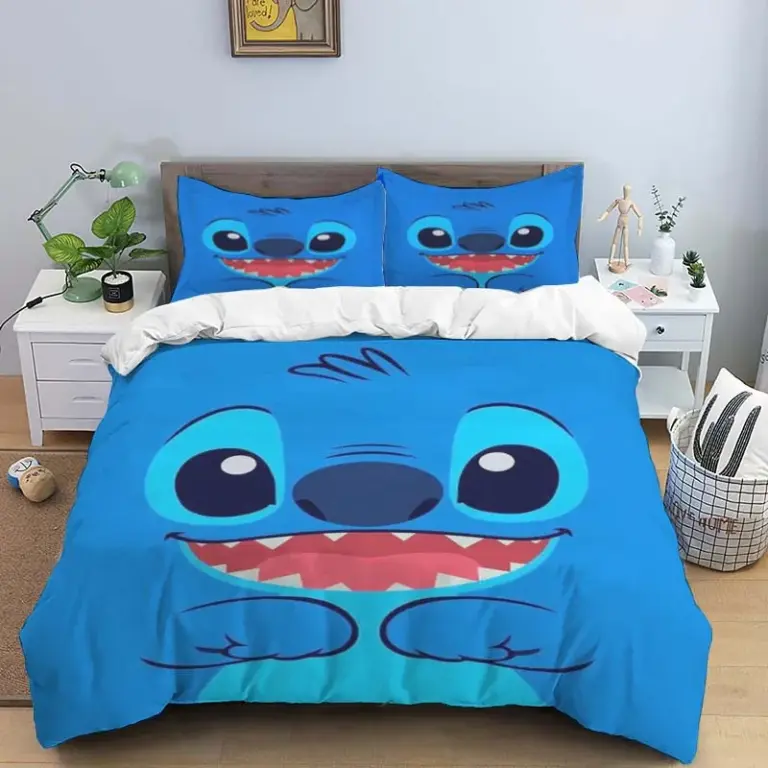 Disney Stitch Bett bezug Sets Kissen bezug Bettwäsche Set Kinder Kinder Prinzessin Geschenk Mädchen Single Queen King Size Bettwäsche 3