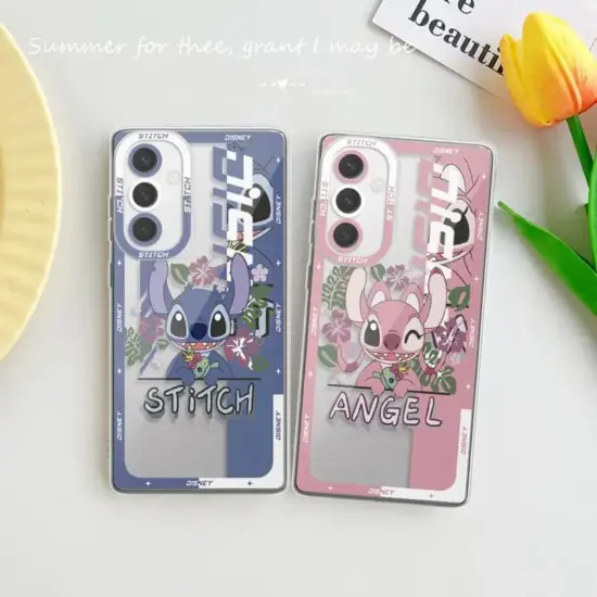 Klare Telefon hülle für Samsung Galaxy A52 A12 A32 A52S A73 A72 A71 A51 A22 A25 A31 A21 A13 A15 A23 A53 A50 Disney Paar Stich