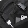 BANGE Reiserucksack für Herren, Business-Rucksack, Schule, erweiterbare USB-Tasche, große Kapazität, 17,3 Laptop, wasserdicht, modischer Rucksack 5