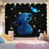 Disney Stich Cartoon Tapisserie Wandbehang Hause Hintergrund Dekoration Studentenwohnheim Schlafzimmer Wohnzimmer Kawaii Design