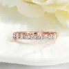 Roségoldener Moissanit-Ring für Damen, Volldiamantringe, S925-Sterlingsilber, Verlobungsring, 18 Karat Weißgold vergoldet, edler Schmuck 2