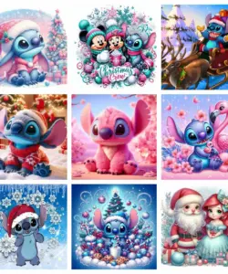 Weihnachten Lilo und Stich 5d DIY Diamant Kunst Malerei Kits neue 2024 Schnee Kreuz stich Bilder Mosaik Stickerei Wohnkultur Geschenk