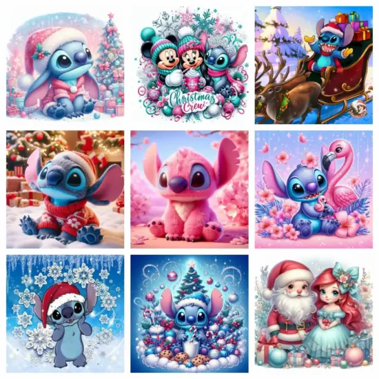 Weihnachten Lilo und Stich 5d DIY Diamant Kunst Malerei Kits neue 2024 Schnee Kreuz stich Bilder Mosaik Stickerei Wohnkultur Geschenk